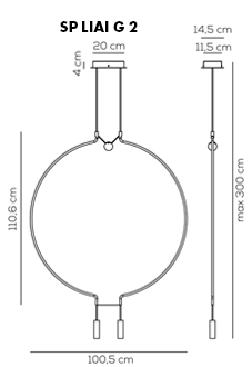 Lampa wisząca Axo Light Liaison G2 czarno-złota