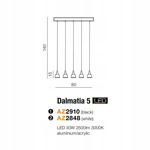 Lampa wisząca Azzardo Dalmatia 5 AZ2848