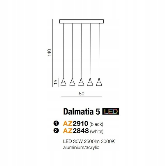 Lampa wisząca Azzardo Dalmatia 5 AZ2910