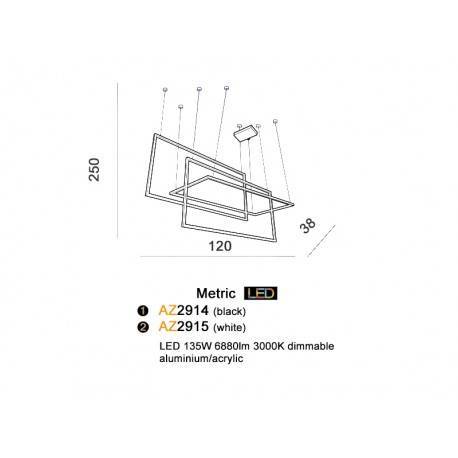 Lampa wisząca Azzardo Metric czarna AZ2914