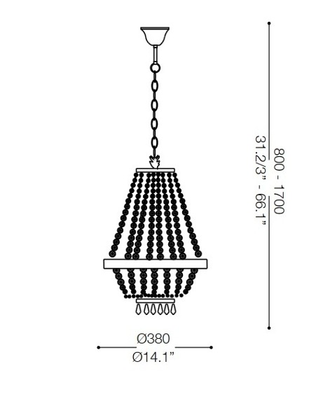 Lampa wisząca CAESAR SP6 114729 złota Ideal Lux