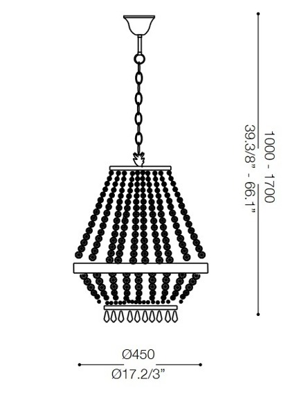 Lampa wisząca CAESAR SP9 114736 złota Ideal Lux