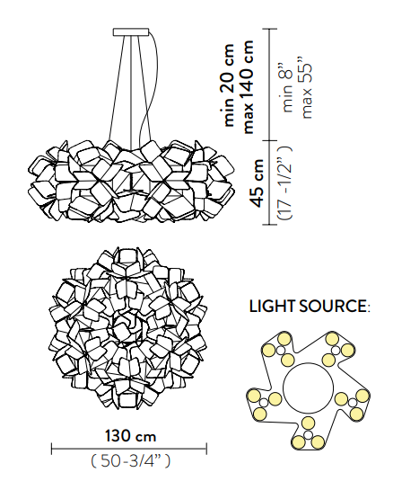 Lampa wisząca CLISXXLMNM01T00000EU Slamp Clizia Large Mama Non Mama 130cm