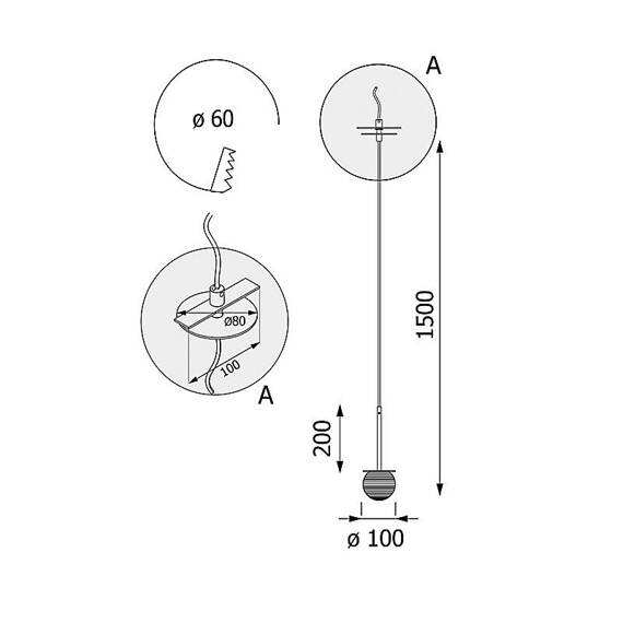 Lampa wisząca Cleoni Clar 25 LA362/A2/G/196