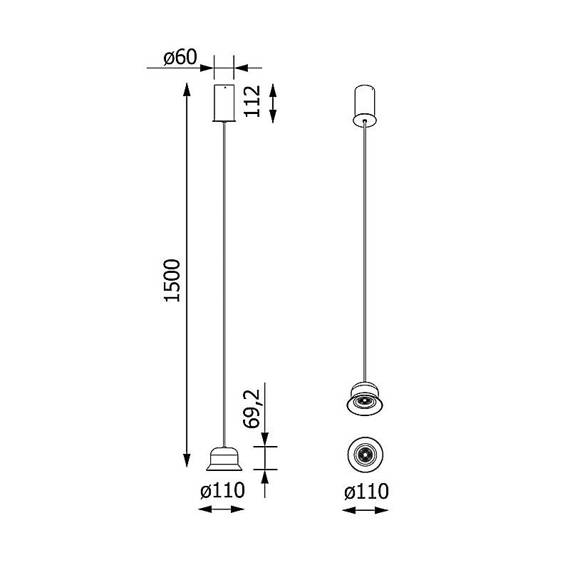 Lampa wisząca Cleoni LA361/A1/L09/SdPW/G/116/38D/930 Oti