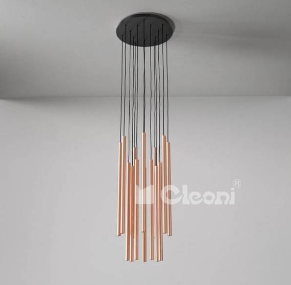 Lampa wisząca Cleoni Ner Panel 14x G9 Miedź