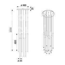 Lampa wisząca Cleoni Ner Panel 14x G9 Miedź