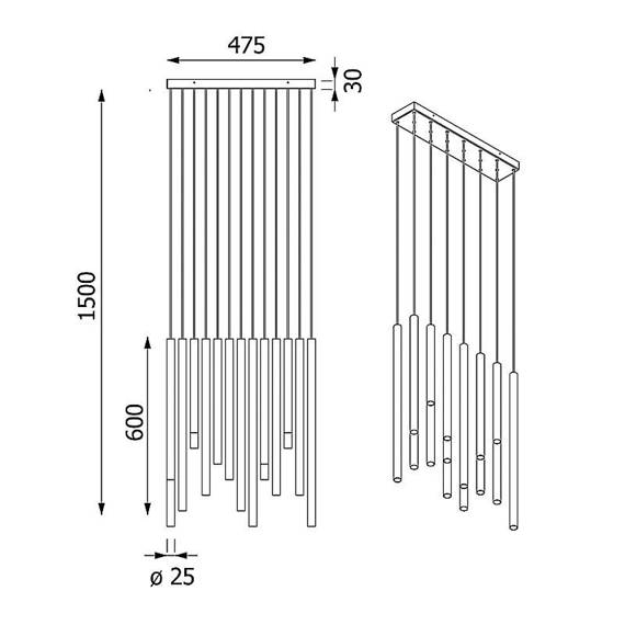 Lampa wisząca Cleoni Ner Panel 20xG9 T169/ZPD20/196