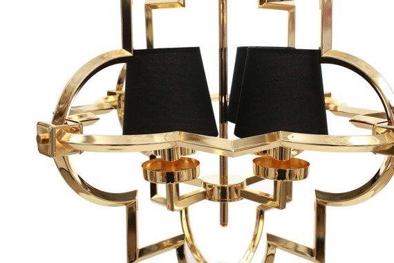 Lampa wisząca Dann Lux Baltimora 4 DLD0511 złota rama, czarne abażury