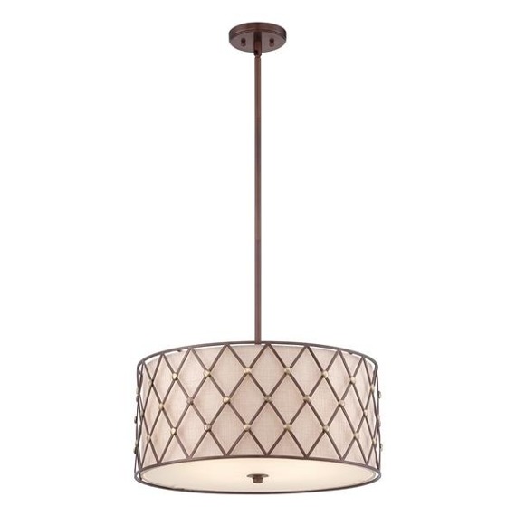 Lampa wisząca Elstead Lighting Brown Lattice QZ/BROWNLATT/P/L