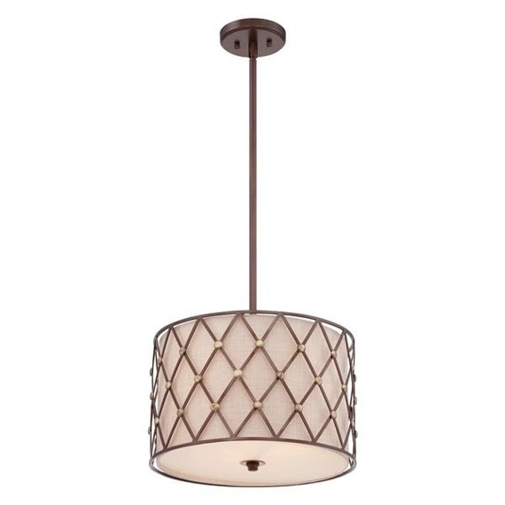 Lampa wisząca Elstead Lighting Brown Lattice QZ/BROWNLATT/P/M