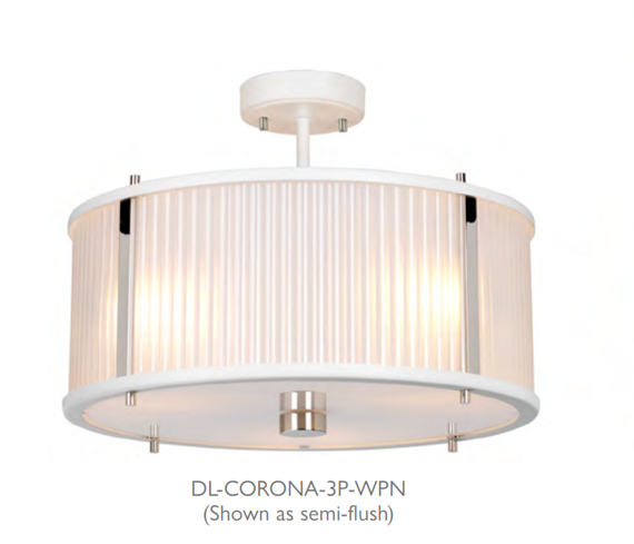 Lampa wisząca Elstead Lighting DL-CORONA-3P-WPN Corona