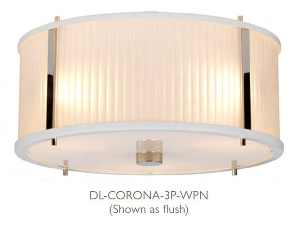 Lampa wisząca Elstead Lighting DL-CORONA-3P-WPN Corona