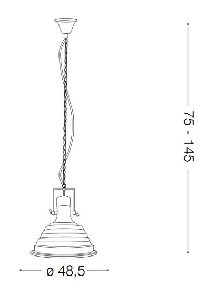 Lampa wisząca FISHERMAN SP1 125831 czarna Ideal Lux