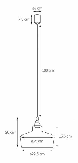 Lampa wisząca Kaspa Longis  III biało-czarny