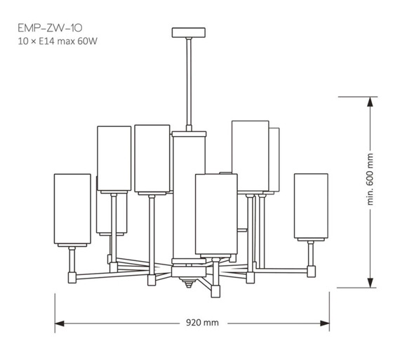 Lampa wisząca Kutek Mood Empoli EMP-ZW-10(Z)