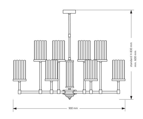 Lampa wisząca Kutek Mood Empoli Ryfel EMP-ZW-8(Z)R