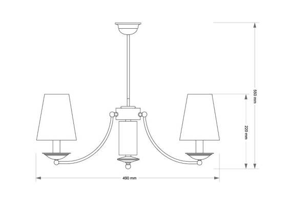 Lampa wisząca Kutek N Abażur N-ZW-2(P/A) Patyna