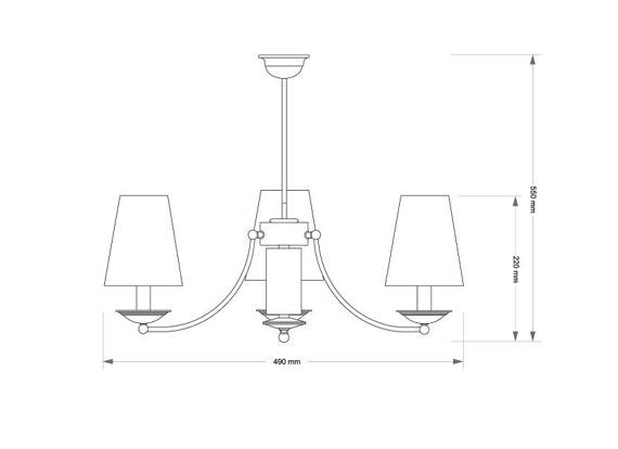 Lampa wisząca Kutek N Abażur N-ZW-3(P/A) Patyna