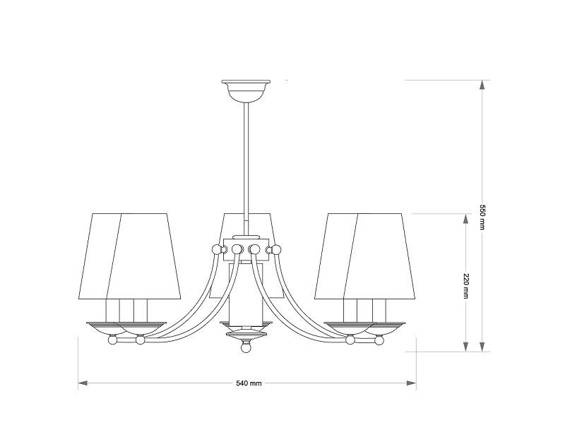 Lampa wisząca Kutek N Abażur N-ZW-5(P/A) Patyna