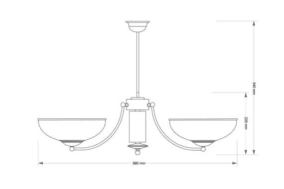 Lampa wisząca Kutek N-ZW-2(P) Patyna