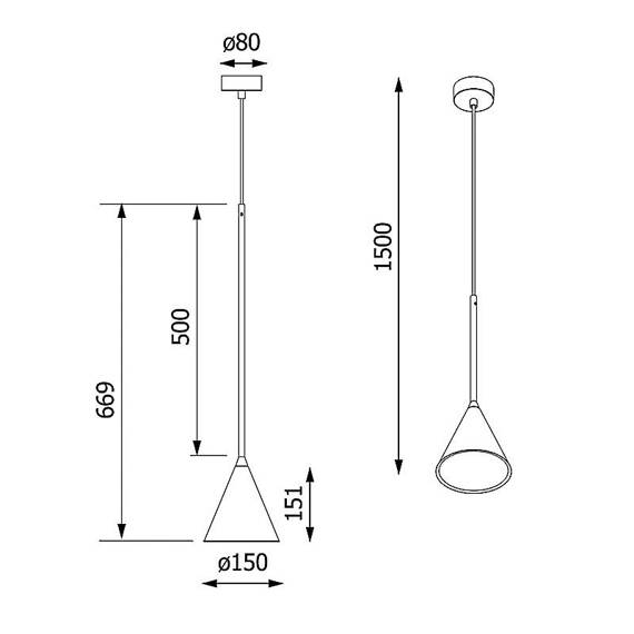 Lampa wisząca LA39/F4/116/3000K Cleoni Rim F 50 