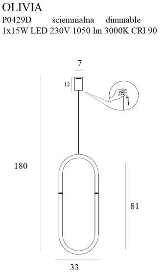 Lampa wisząca MAXLIGHT Olivia P0429D