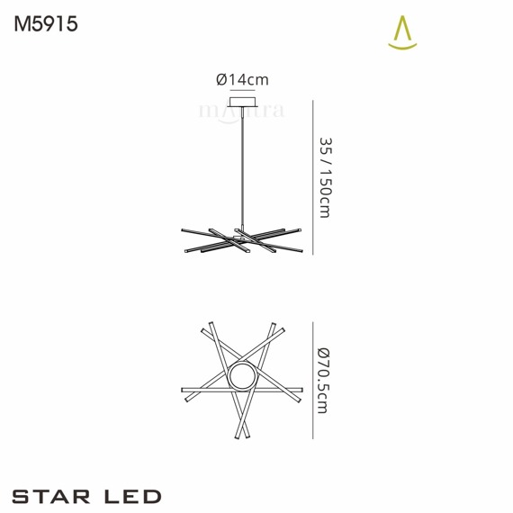 Lampa wisząca  Mantra Star LED 5915