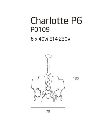 Lampa wisząca MaxLight CHARLOTTE 6 P0109