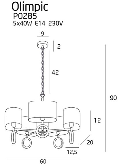 Lampa wisząca MaxLight Olimpic P0285