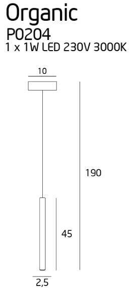 Lampa wisząca MaxLight Organic Czarny P0203