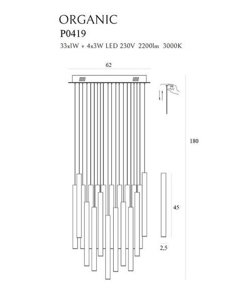 Lampa wisząca MaxLight Organic P0419 Czarna