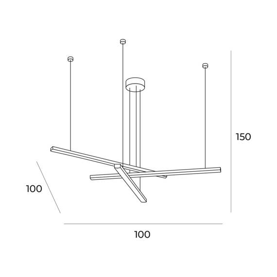 Lampa wisząca Maxlight TRIO 3 P0474D złoto szczotkowane ściemniana 