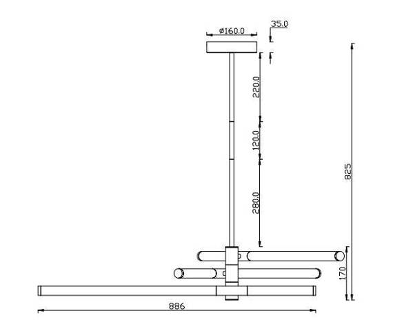 Lampa wisząca Maytoni Axis MOD106CL-L40G3K