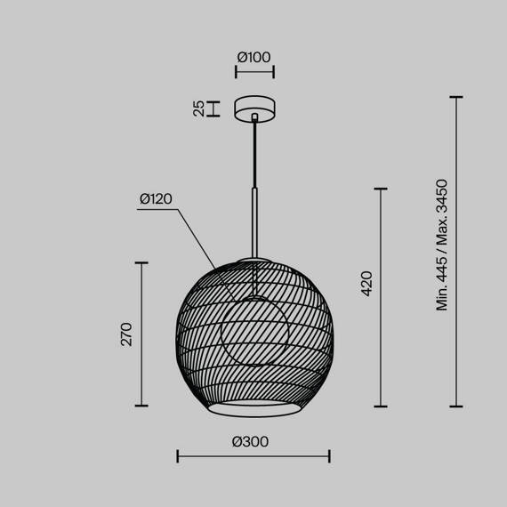 Lampa wisząca Maytoni Cane MOD204PL-01BG1 