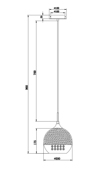 Lampa wisząca Maytoni Fermi P140-PL-110-1-G