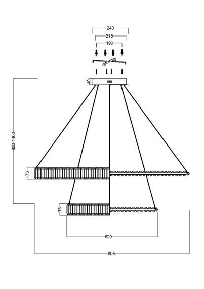 Lampa wisząca Maytoni Krone P097PL-L90G4K