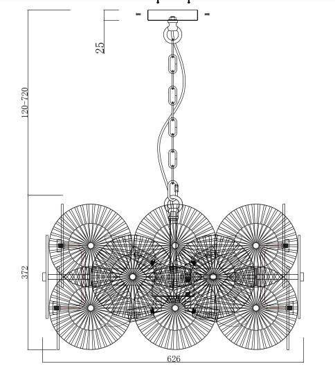 Lampa wisząca Maytoni MOD007PL-08G Aster