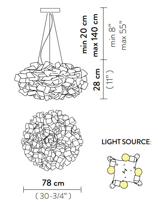 Lampa wisząca Slamp Clizia Large Pixel