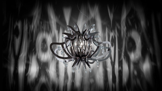 Lampa wisząca Slamp Medusa Black z kryształkami Swarovski