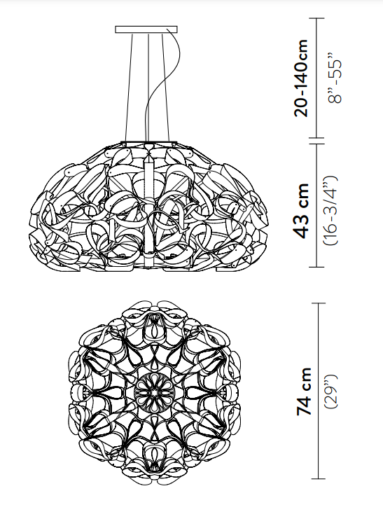 Lampa wisząca Slamp Quantica 75 Złota