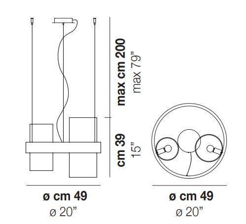 Lampa wisząca Vistosi Armonia ARMONIASP50 TB/AM N_O