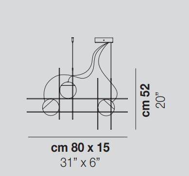 Lampa wisząca Vistosi Plot Frame PLOTFRAMESP3 BC/LU NEO