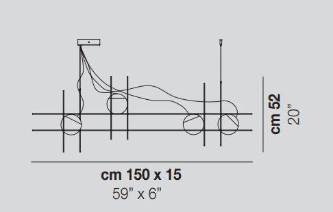 Lampa wisząca Vistosi Plot Frame PLOTFRAMESP4 BC/LU NEO