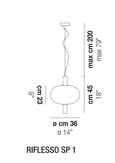 Lampa wisząca Vistosi Riflesso SP1 Złota