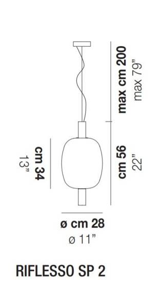 Lampa wisząca Vistosi Riflesso SP2 Złota