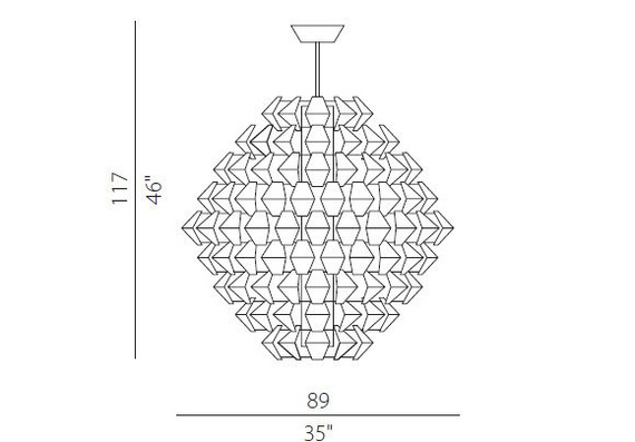 Lampa wisząca biała Panzeri Agave 71 cm