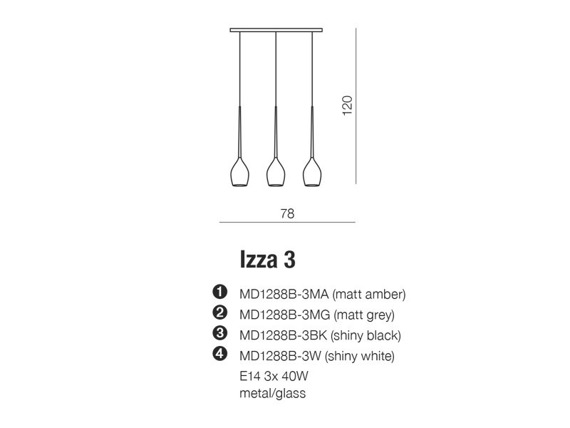 Lampa wisząca czarne klosze Azzardo Izza AZ2321