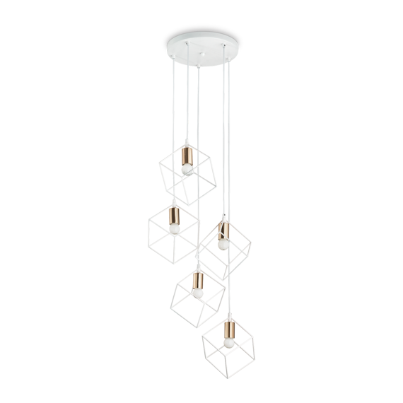 Lampa wisząca na klatkę schodową Ideal Lux Ice SP5 Bianco