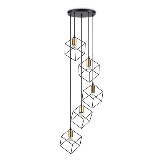 Lampa wisząca na klatkę schodową Ideal Lux Ice SP5 Nero